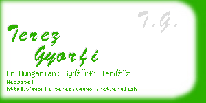 terez gyorfi business card